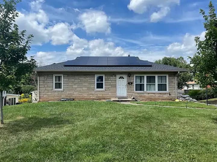 New solar panels on residential home in Lexington, KY.