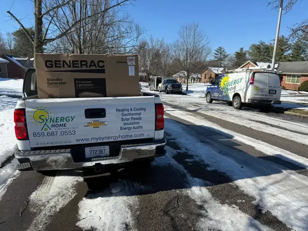 Generac generator in the back of Synergy truck in Lexington