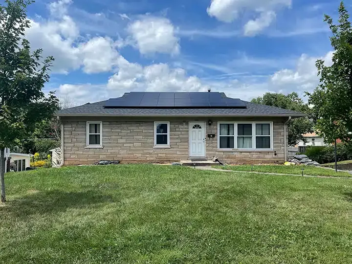 New solar panels on residential home in Lexington, KY.