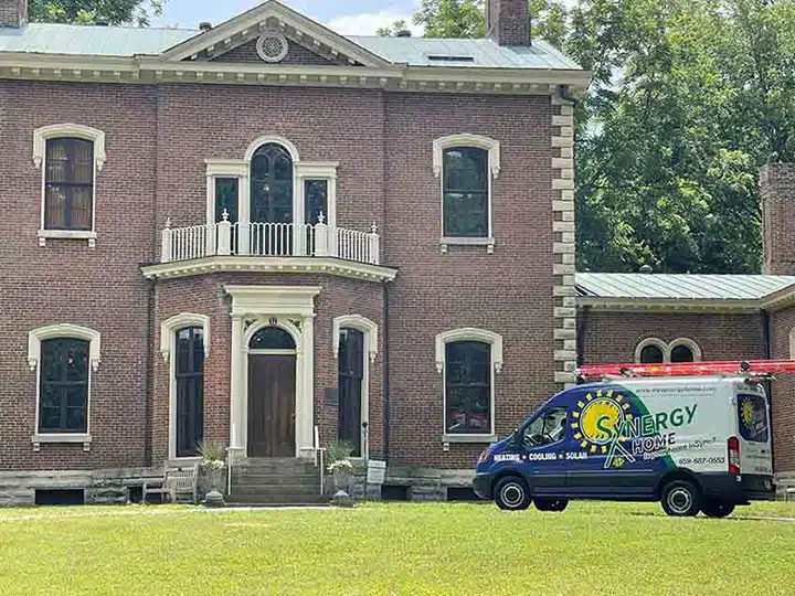 Synergy truck outside of residential home in Lexington, KY.